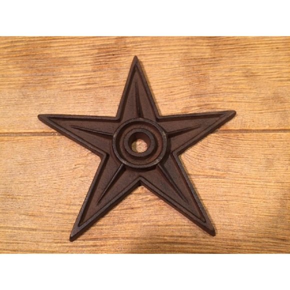 Six Cast Iron 9" Anchor Plates Center Hole Star - Picture 6 of 10
